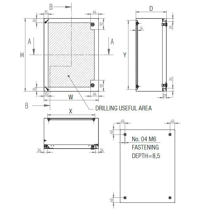MPGamma CPN604525 Solid Door Cabinet, Size: 24"x18"x10", 304 Stainless Steel, UL Listed - Image 4
