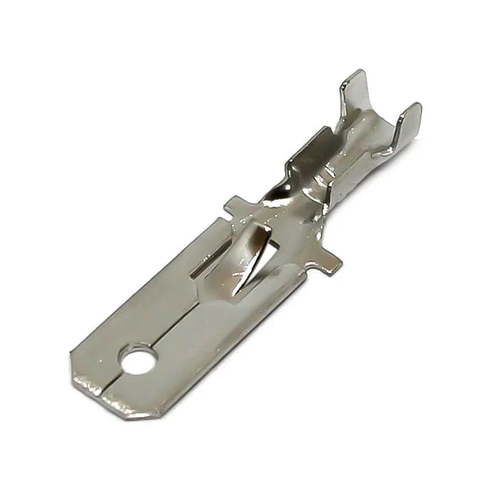 607LRM - Male Brass Open Barrel Connector - 16-14 AWG - 6.0x0.8mm Tab