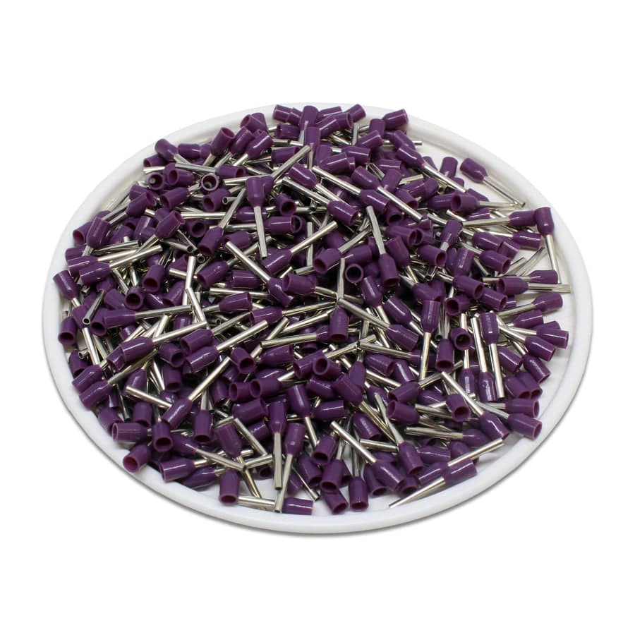 AD02508 - 24 AWG Insulated Wire Ferrules, 8mm Pin, Purple, UL Recognized, 500 Pieces - Image 2
