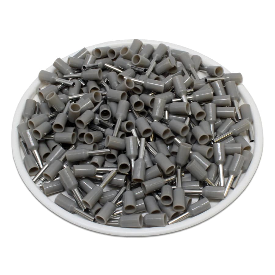 AD07506 - 20 & 18 AWG Insulated Wire Ferrules, 6mm Pin, Gray, UL Recognized, 500 Pieces - Image 2