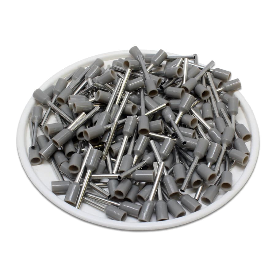 AD07512 - 20 & 18 AWG Insulated Wire Ferrules, 12mm Pin, Gray, UL Recognized, 500 Pieces - Image 2