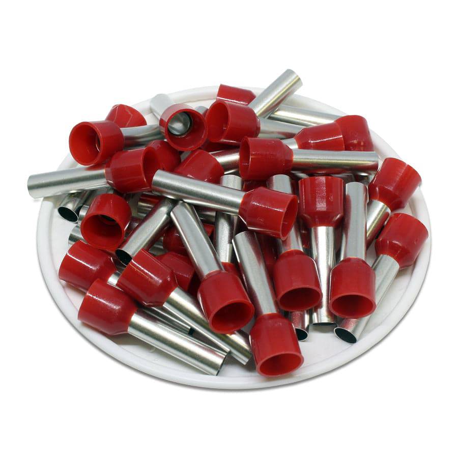AD100018 - 8 AWG Insulated Wire Ferrules, 18mm Pin, Red, UL Recognized, 100 Pieces - Image 2