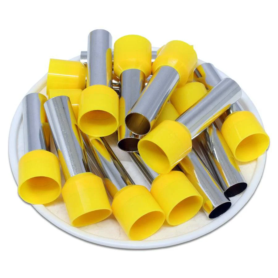 AD250025 - 4 AWG Insulated Wire Ferrules, 25mm Pin, Yellow, 100 Pieces - Image 2