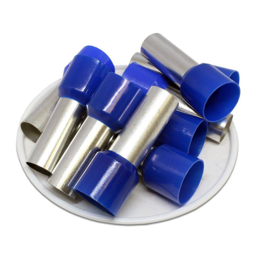 AD500025 - 1 AWG Single Insulated Wire Ferrules, 25mm Pin, Blue, UL Recognized, 50 Pieces - Image 2
