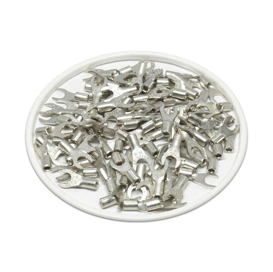 22-16 AWG Non Insulated Fork Terminals, #6 Stud, UL Approved, 100 Pieces - ANB1-37 - Image 2