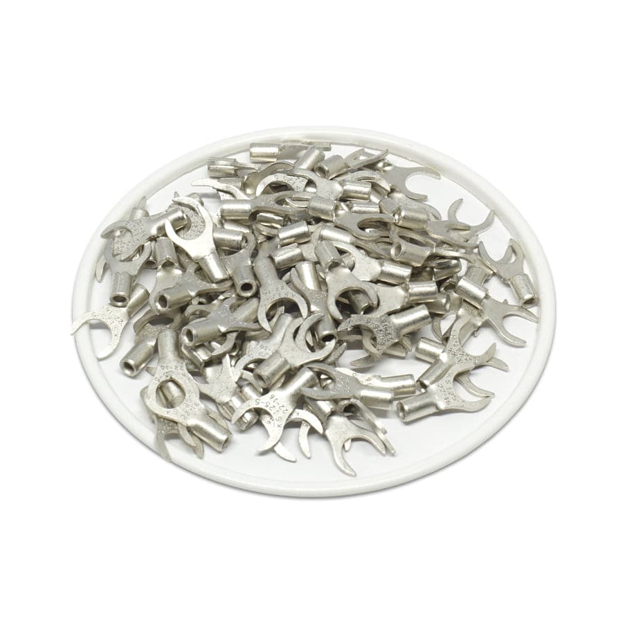22-16 AWG Non Insulated Fork Terminals, #10 Stud, UL Approved, 100 Pieces - ANB1-5