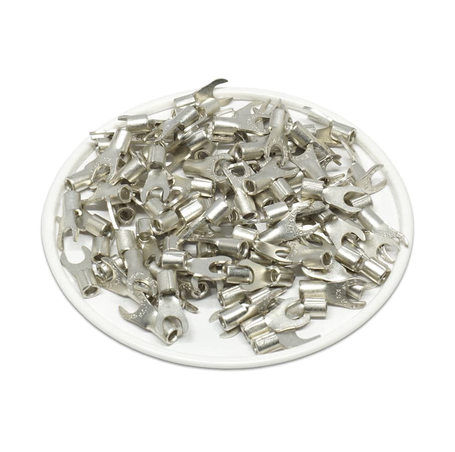 16-14 AWG Non Insulated Fork Terminals, #6 Stud, UL Approved, 100 Pieces - ANB2-37