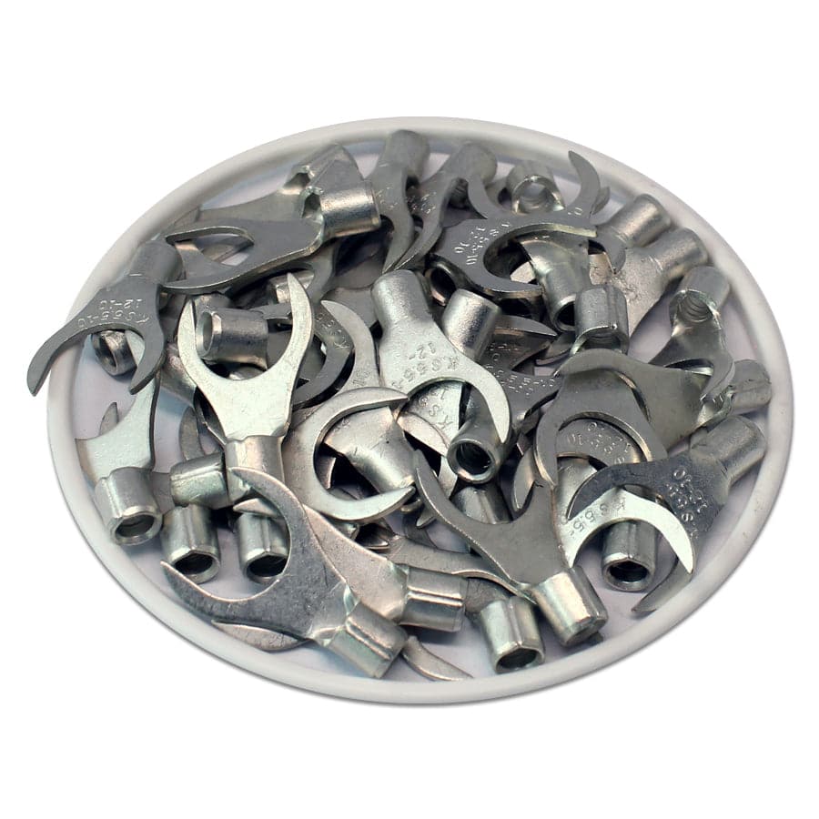 12-10 AWG Non Insulated Fork Terminals, 5/16" Stud, UL Approved, 50 Pieces - ANB5-8