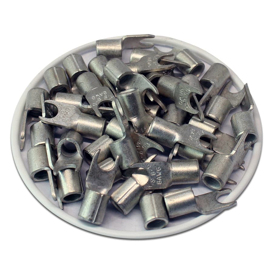 8 AWG Non Insulated Fork Terminals, #10 Stud, 50 Pieces - ANB8-5