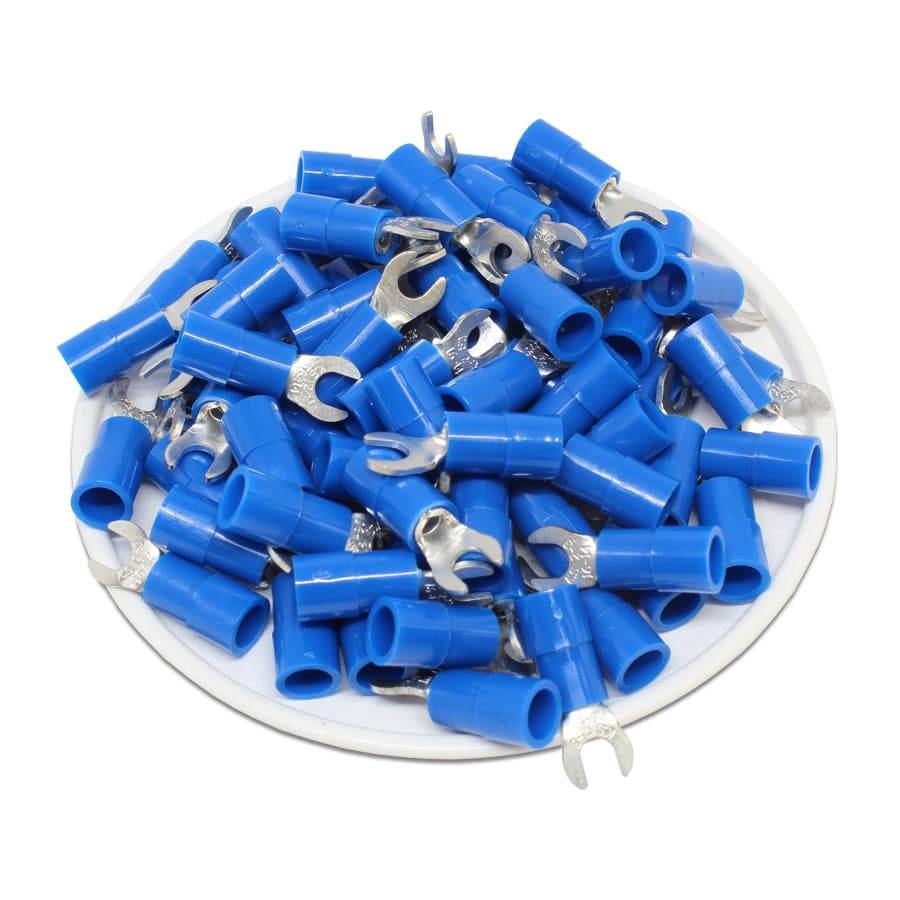 ANYB2-3.2 - Nylon Insulated Fork Terminal - 16-14 AWG - Blue - #2 Stud
