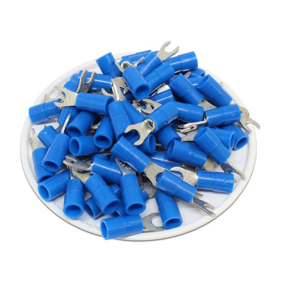 ANYB2-3.7 - Nylon Insulated Fork Terminal - 16-14 AWG - Blue - #6 Stud