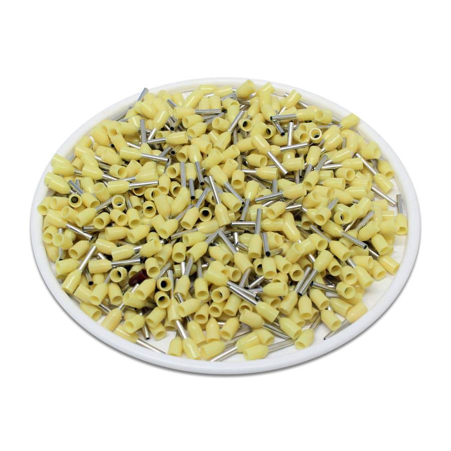 AT02506 - 24 AWG Single Insulated Wire Ferrules, 6mm Pin, Yellow, 500 Pieces - Image 2