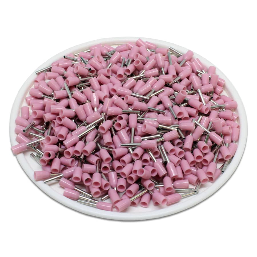 AT03406 - 22 & 24 AWG Single Insulated Wire Ferrules, 6mm Pin, Pink, UL Recognized, 500 Pieces - Image 2