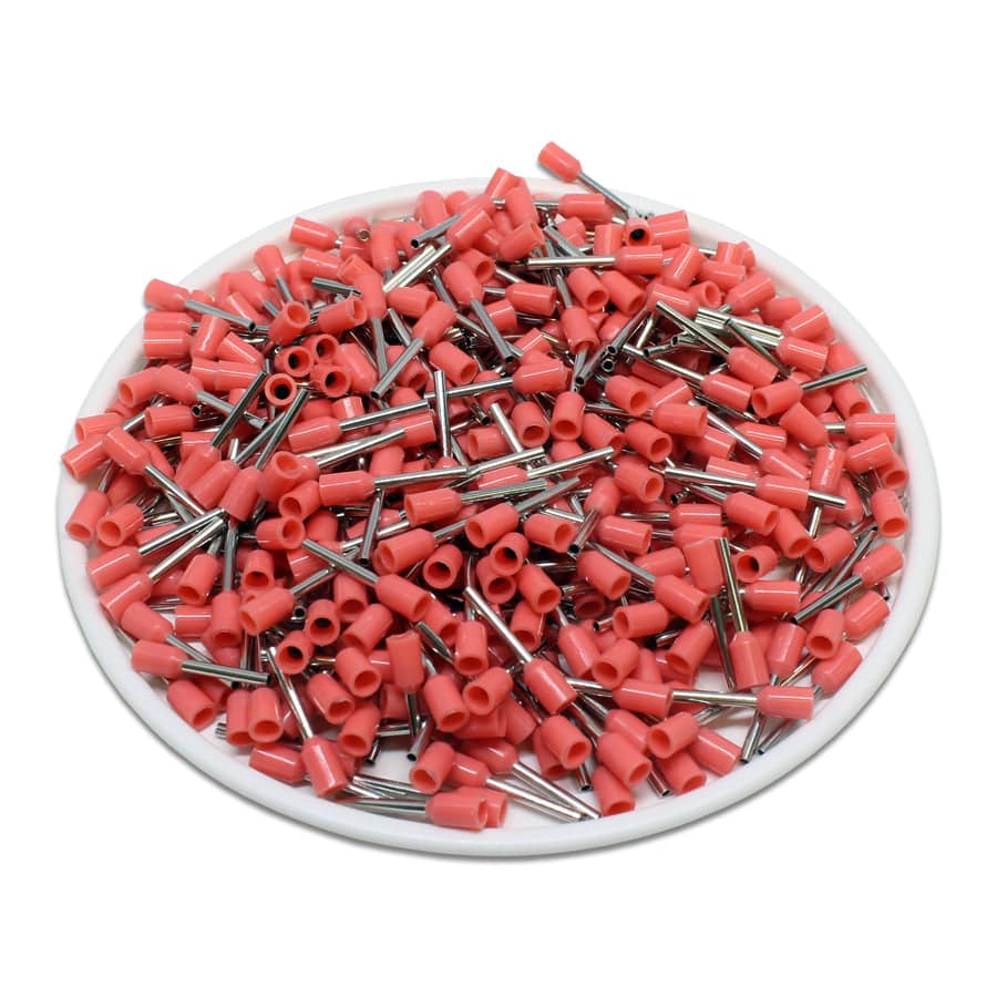AT03408 - 22 & 24 AWG Single Insulated Wire Ferrules, 8mm Pin, Pink, UL Recognized, 500 Pieces - Image 2