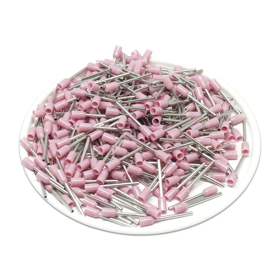 AT03412 - 22 & 24 AWG Single Insulated Wire Ferrules, 12mm Pin, Pink, 500 Pieces - Image 2