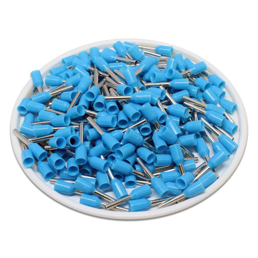 AT07508 - 20 & 18 AWG Single Insulated Wire Ferrules, 8mm Pin, Light Blue, UL Recognized, 500 Pieces - Image 2