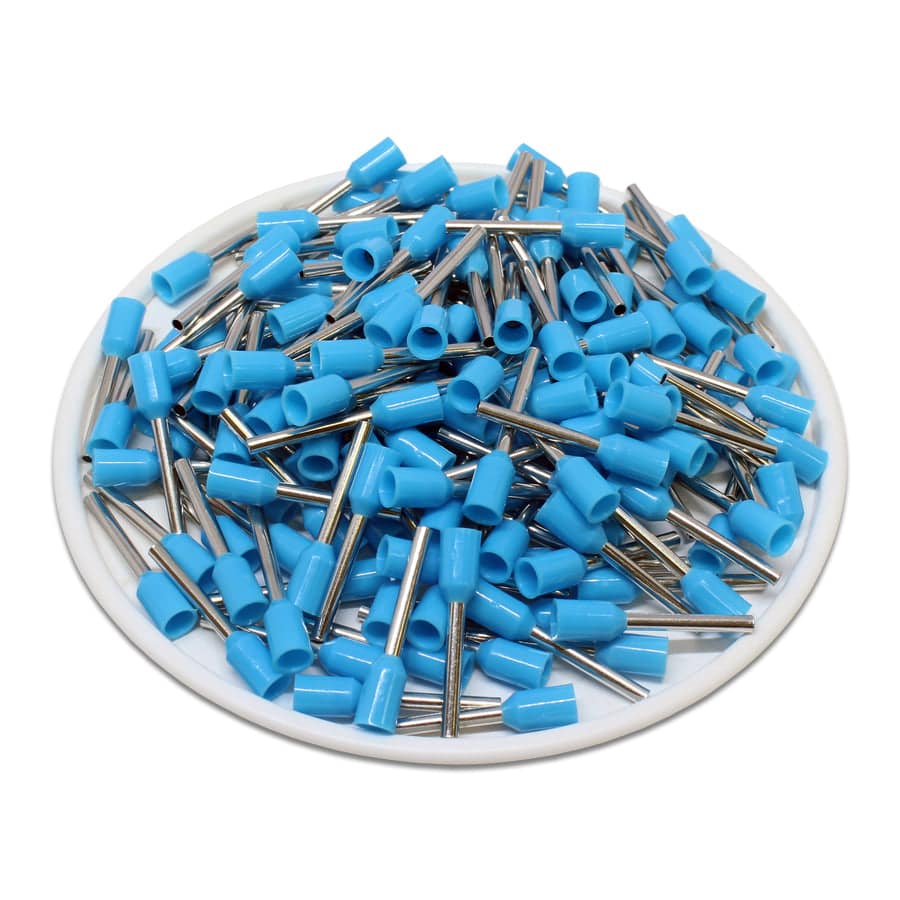 AT07512 - 20 & 18 AWG Single Insulated Wire Ferrules, 12mm Pin, Light Blue, UL Recognized, 500 Pieces - Image 2