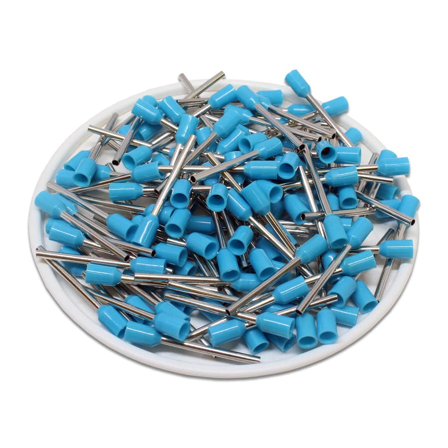 AT07518 - 20 & 18 AWG Single Insulated Wire Ferrules, 18mm Pin, Light Blue, UL Recognized, 500 Pieces - Image 2