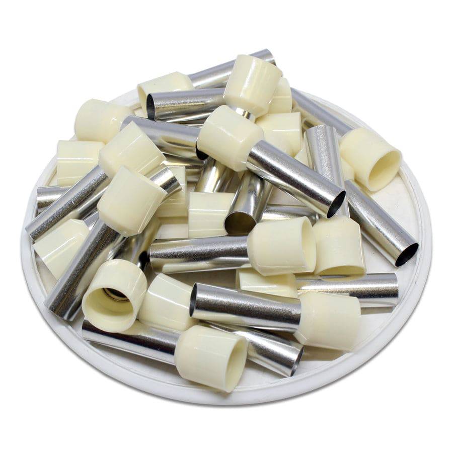 AT160018 - 6AWG Insulated Wire Ferrules, 18mm Pin, White, UL Recognized, 100 Pieces - Image 2