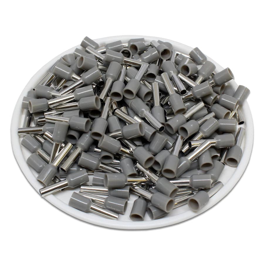 AT20008 - 14 AWG (Small Diameter) Insulated Wire Ferrules, 8mm Pin, Gray, 500 Pieces - Image 2