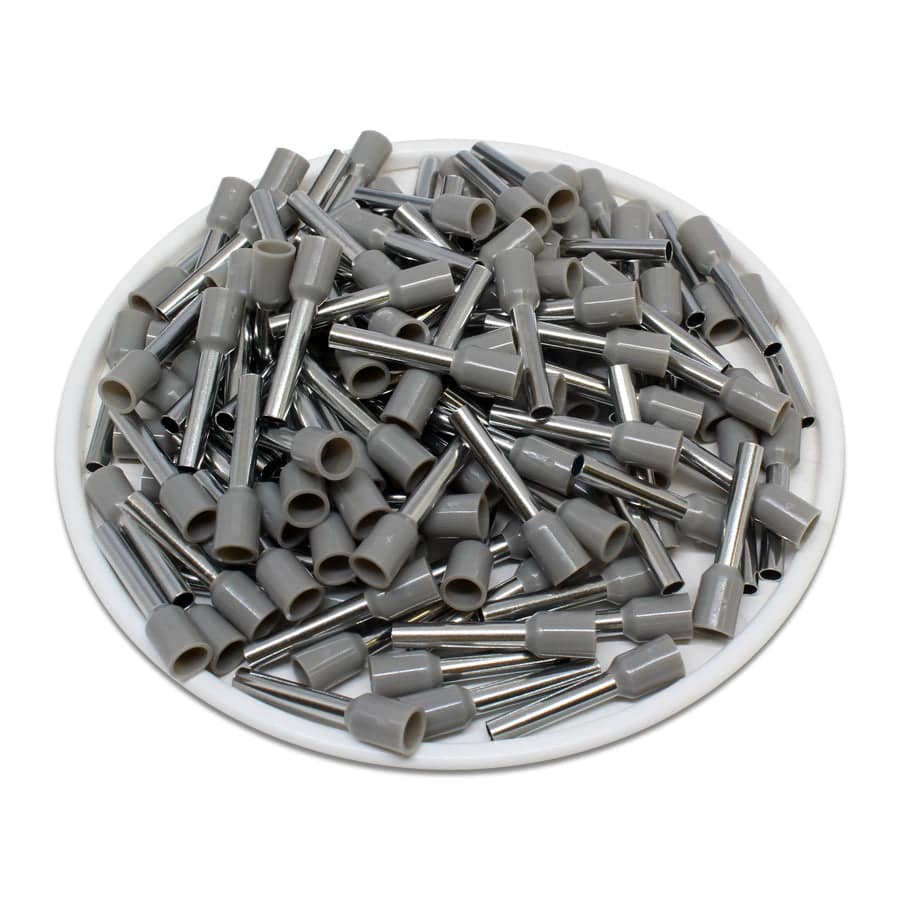 AT20012 - 14 AWG (Small Diameter) Insulated Wire Ferrules, 12mm Pin, Gray, 500 Pieces - Image 2