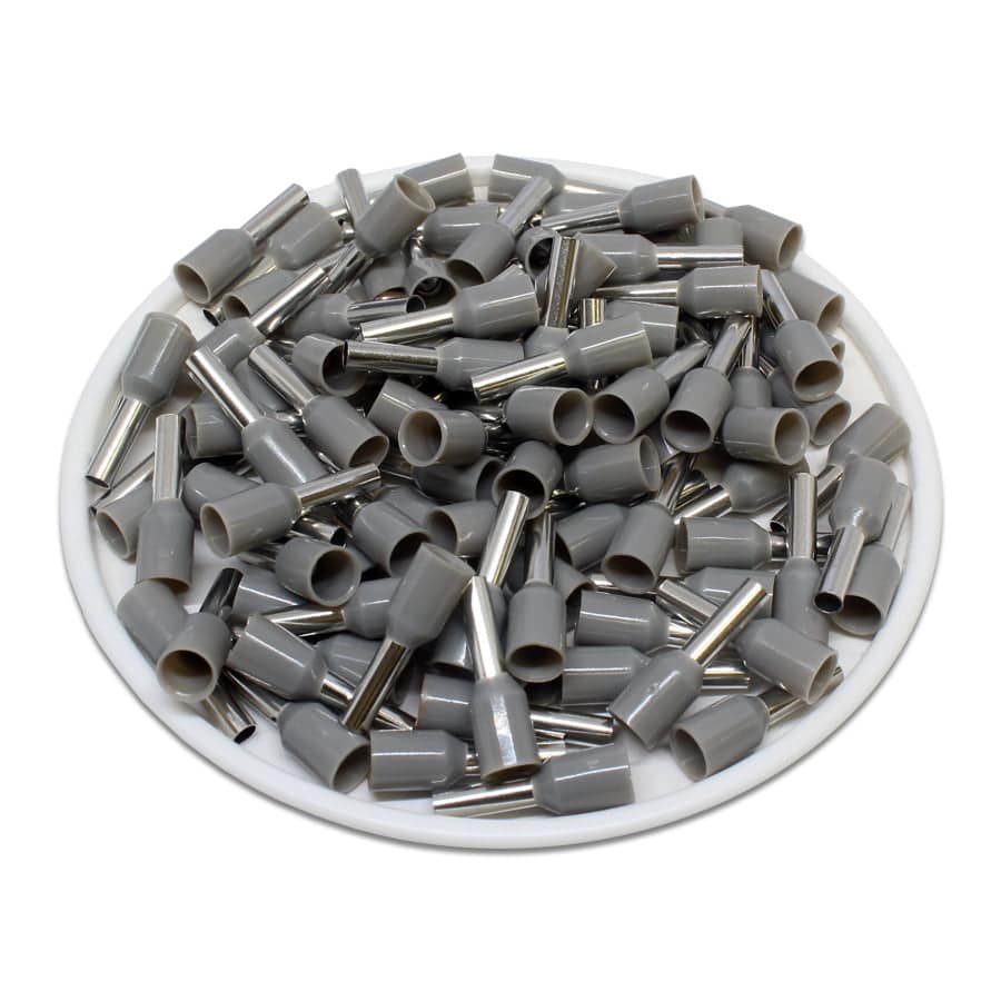 AT25008 - 14 AWG Insulated Wire Ferrules, 8mm Pin, Gray, UL Recognized, 500 Pieces - Image 2
