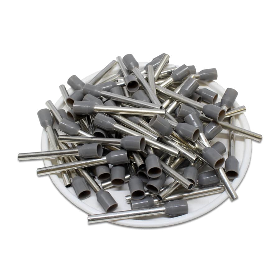 AT25025 - 14 AWG Insulated Wire Ferrules, 25mm Pin, Gray, UL Recognized, 500 Pieces - Image 2