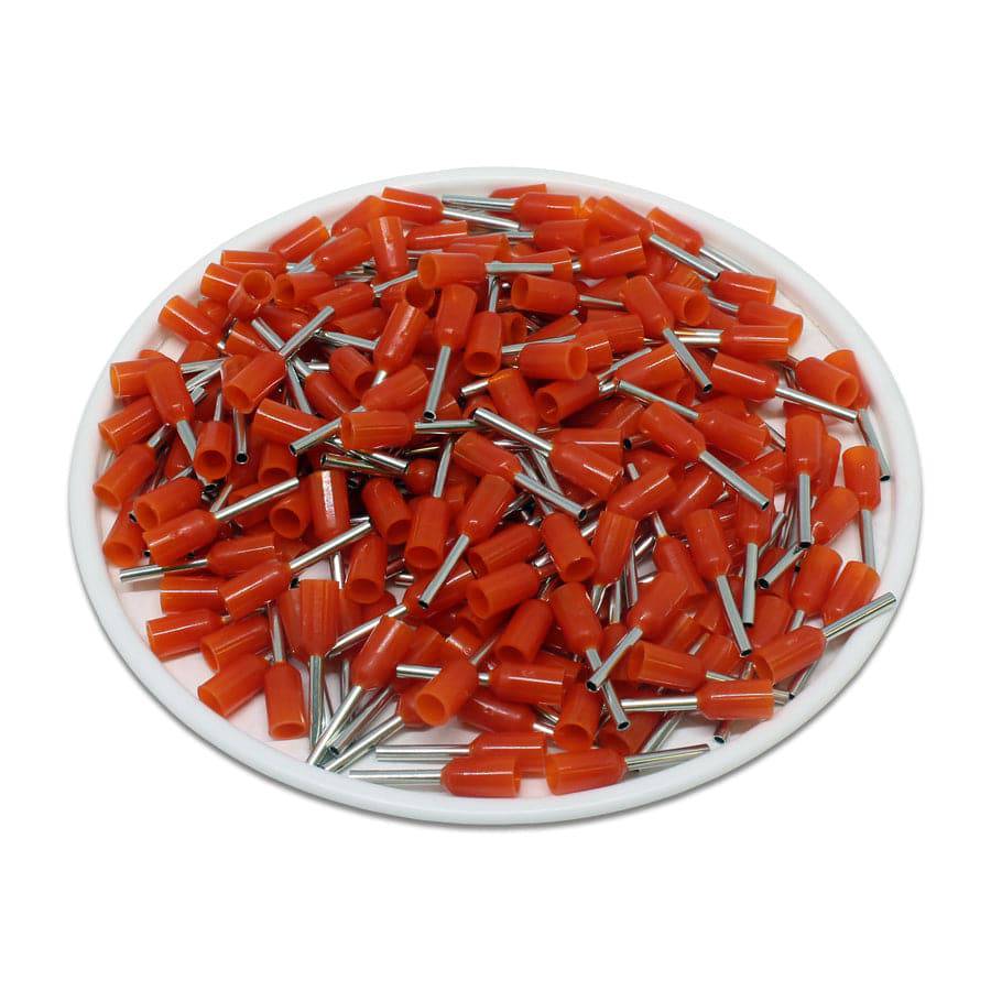 AW05008 - 22 & 20 AWG Insulated Wire Ferrules, 8mm Pin, Orange, UL Recognized, 500 Pieces - Image 2