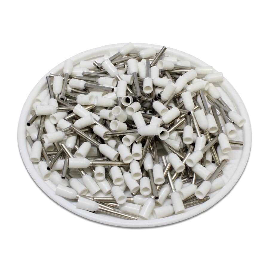 AW07512 - 20 & 18 AWG Insulated Wire Ferrules, 12mm Pin, White, UL Recognized, 500 Pieces - Image 2