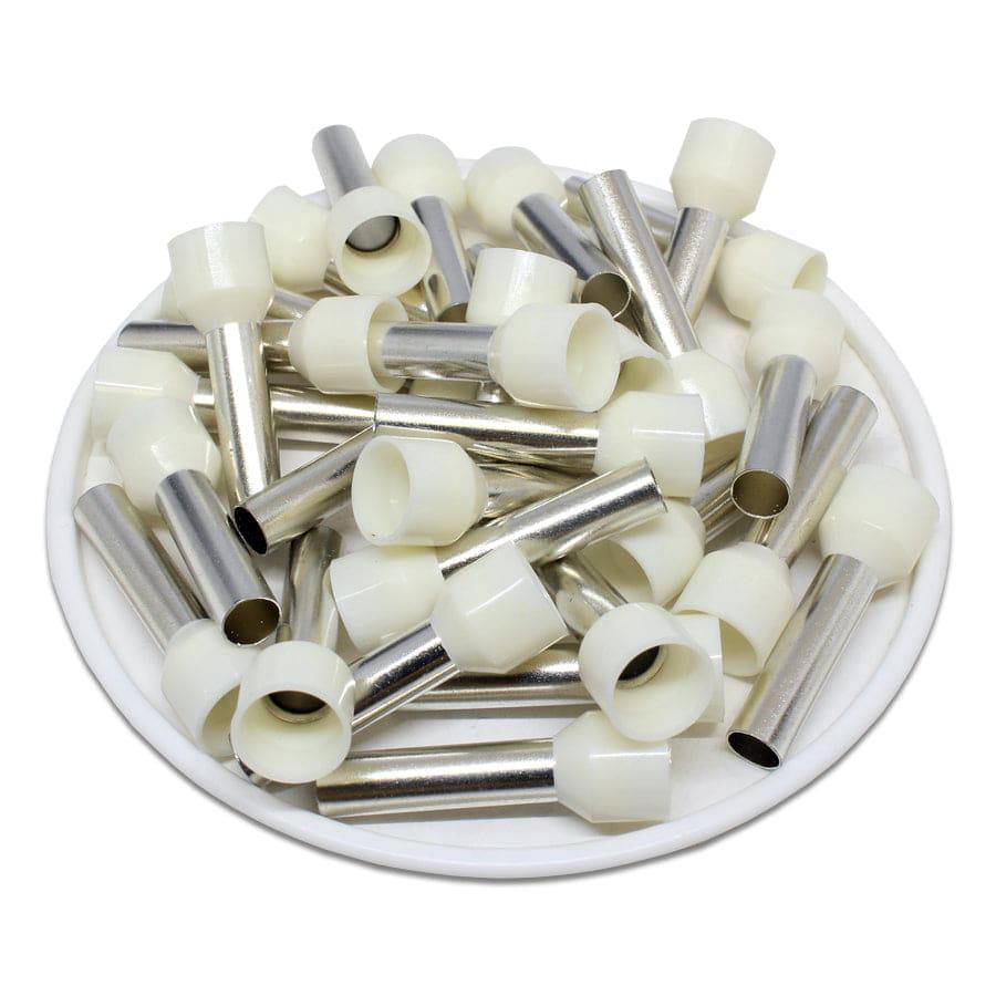 AW100018 - 8 AWG Insulated Wire Ferrules, 18mm Pin, Beige, UL Recognized, 100 Pieces - Image 2