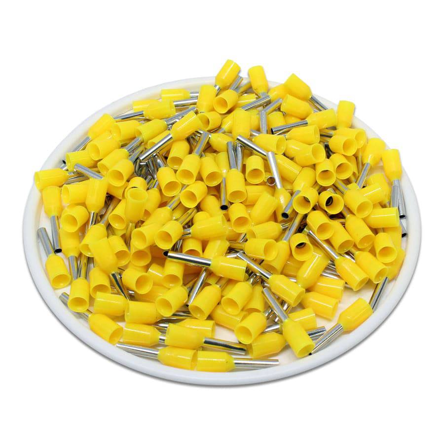 AW10008 - 18 & 17 AWG Insulated Wire Ferrules, 8mm Pin, Yellow, UL Recognized, 500 Pieces - Image 2