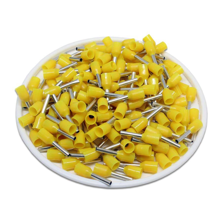 AW10008L - 18 & 17 AWG Insulated Wire Ferrules, 8mm Pin, Yellow, Wide Collar, UL Recognized, 500 Pieces - Image 2