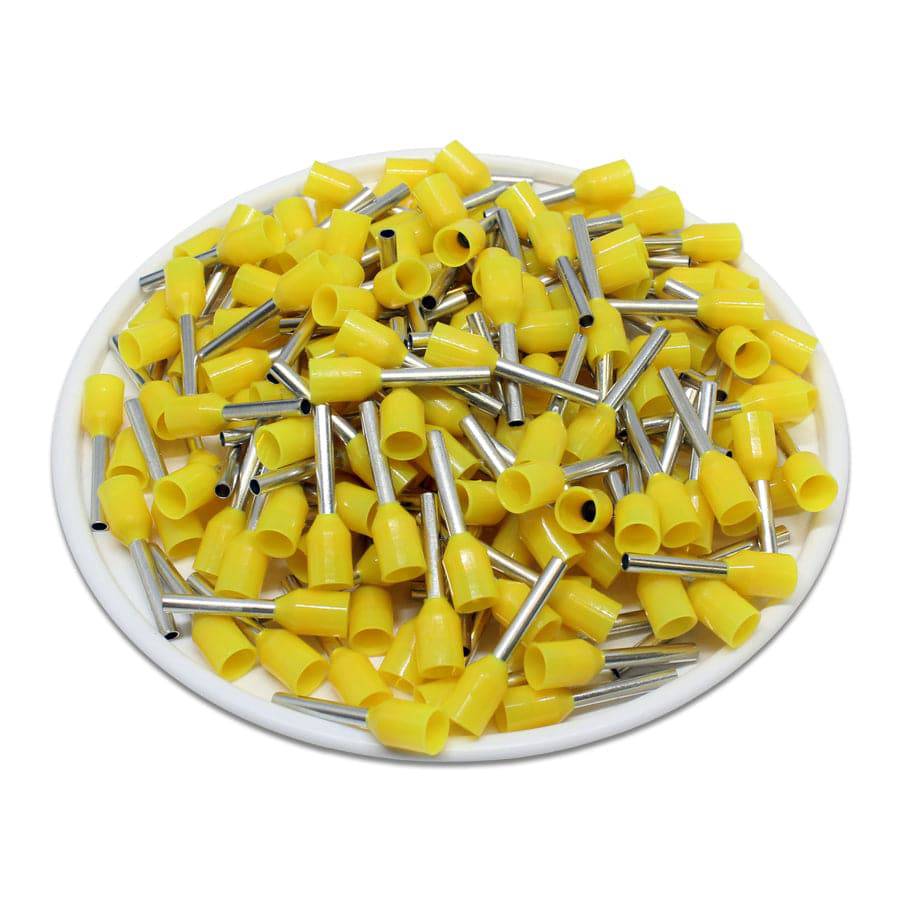 AW10010L - 18 & 17 AWG Insulated Wire Ferrules, 10mm Pin, Yellow, Wide Collar, 500 Pieces - Image 2