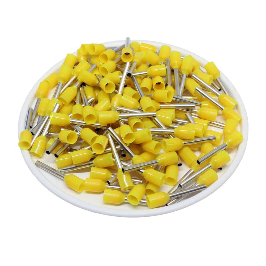 AW10012L - 18 & 17 AWG Insulated Wire Ferrules, 12mm Pin, Yellow, Wide Collar, UL Recognized, 500 Pieces - Image 2