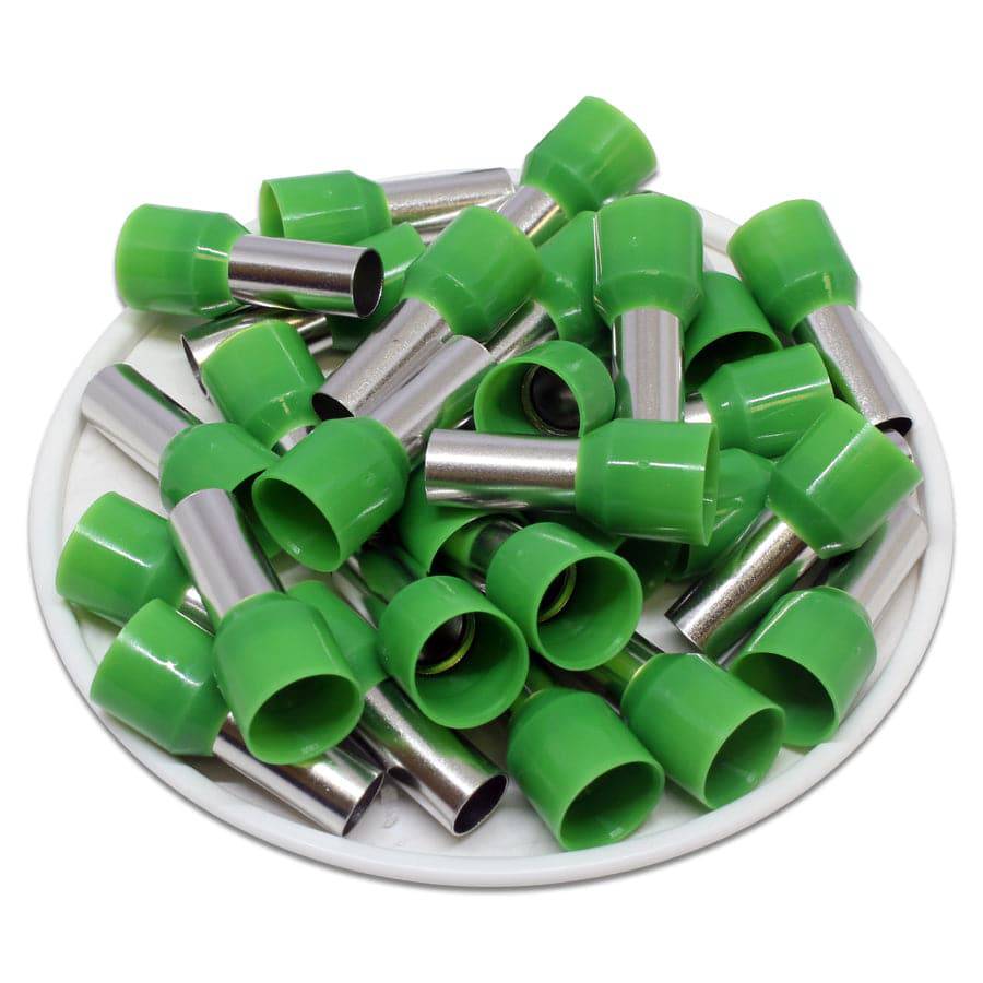 AW160012 - 6 AWG Insulated Wire Ferrules, 12mm Pin, Green, UL Recognized, 100 Pieces - Image 2