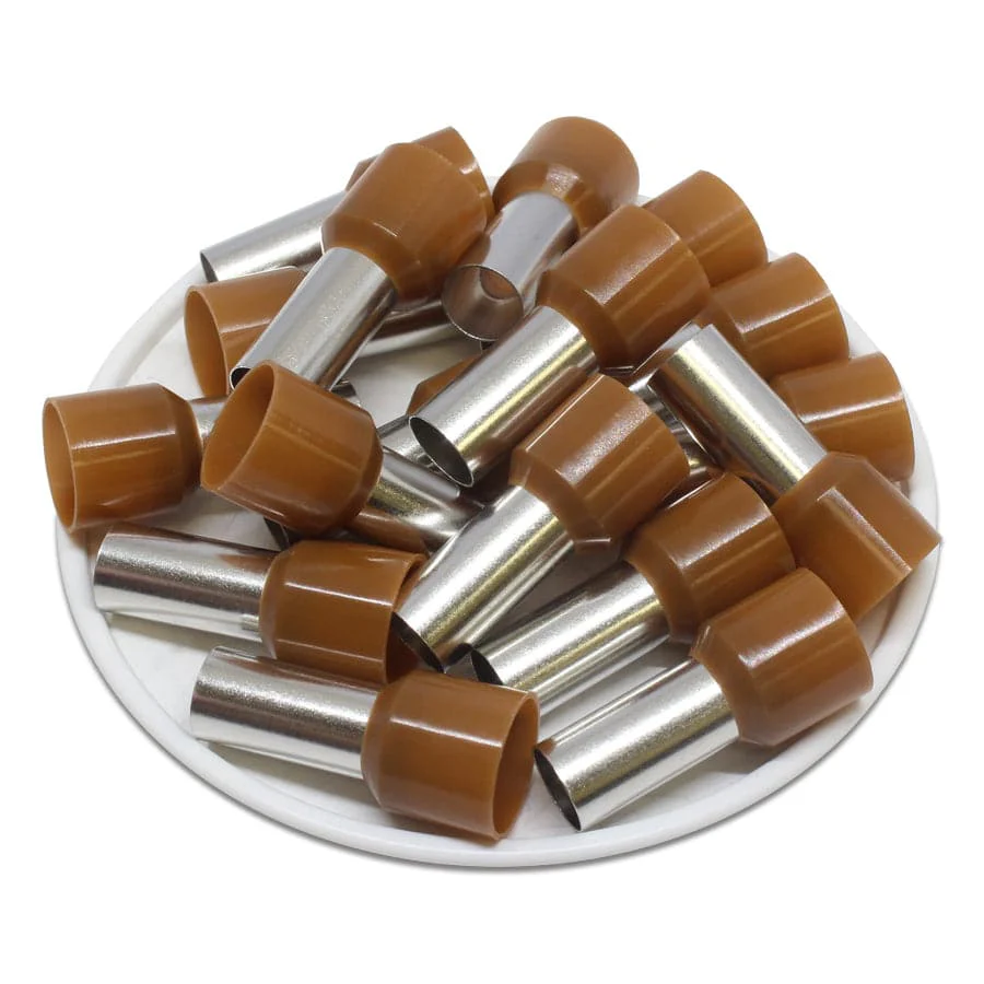 AW250015 - 4 AWG Insulated Wire Ferrules, 15mm Pin, Brown, UL Recognized, 100 Pieces - Image 2
