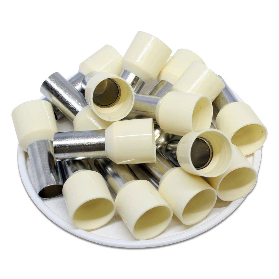 AW350016 - 2 AWG Single Insulated Wire Ferrules, 16mm Pin, Beige, UL Recognized, 100 Pieces - Image 2
