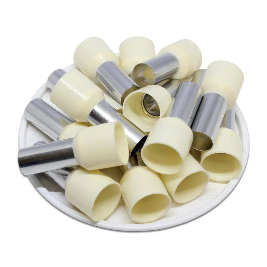 AW350018 - 2 AWG Single Insulated Wire Ferrules, 18mm Pin, Beige, UL Recognized, 100 Pieces - Image 2
