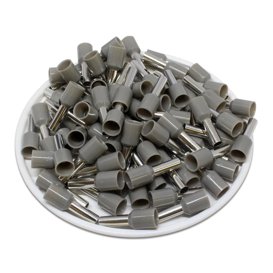 AW40009 - 12 AWG Insulated Wire Ferrules, 9mm Pin, Gray, UL Recognized, 500 Pieces - Image 2