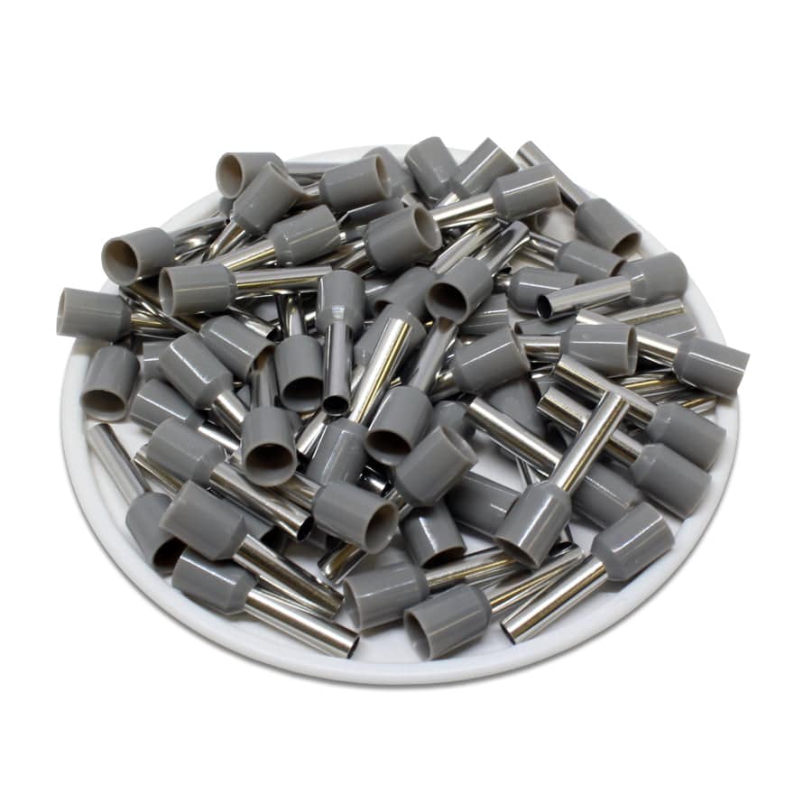 AW40012 - 12 AWG Insulated Wire Ferrules, 12mm Pin, Gray, UL Recognized, 500 Pieces - Image 2
