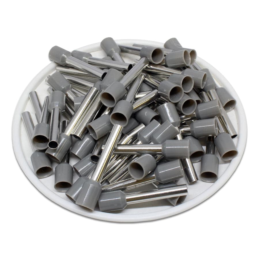 AW40018 - 12 AWG Insulated Wire Ferrules, 18mm Pin, Gray, UL Recognized, 500 Pieces - Image 2
