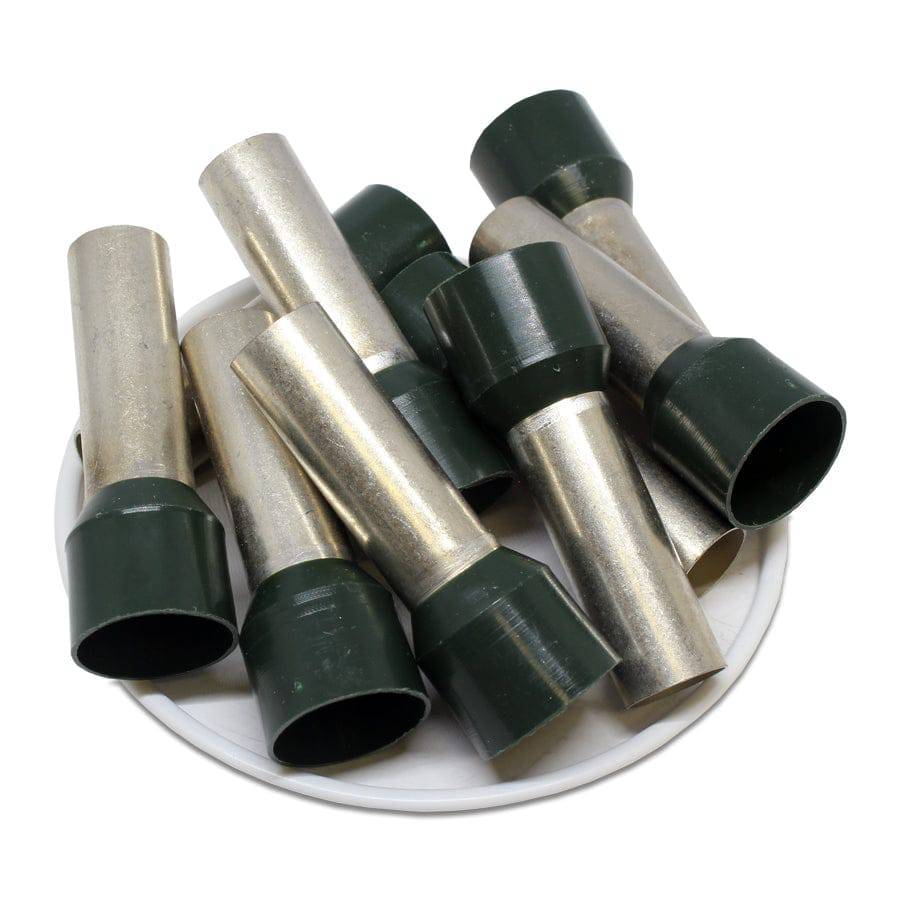 AW500025 - 1 AWG Single Insulated Wire Ferrules, 25mm Pin, Olive Green, UL Recognized, 50 Pieces - Image 2