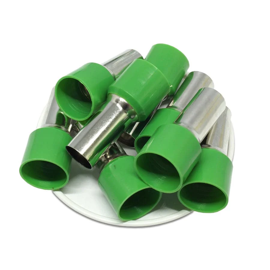 AW560025 - 0 & 1/0 AWG Single Insulated Wire Ferrules, 25mm Pin, Olive Green, 25 Pieces - Image 4