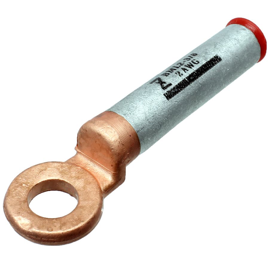 BML35-10 - 2 AWG Bi-metal Compression Lugs, 3/8" Stud, 1 Piece