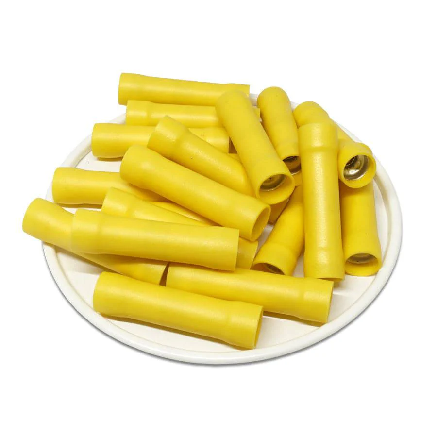 BVD5 - 12 to 10 AWG Vinyl PVC Insulated Butt Splice Connectors, Double Crimp/Flared, 50 Pieces