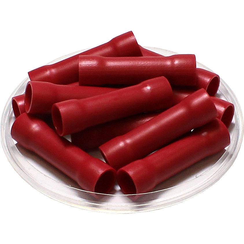 BVT8 - 8 Vinyl PVC Insulated Butt Splice Connectors, Flared, 25 Pieces
