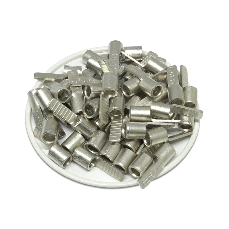 6 AWG Non Insulated Blade Terminals, 5/8" Blade Length x 1/4" Width, 25 Pieces - DBNB6-16