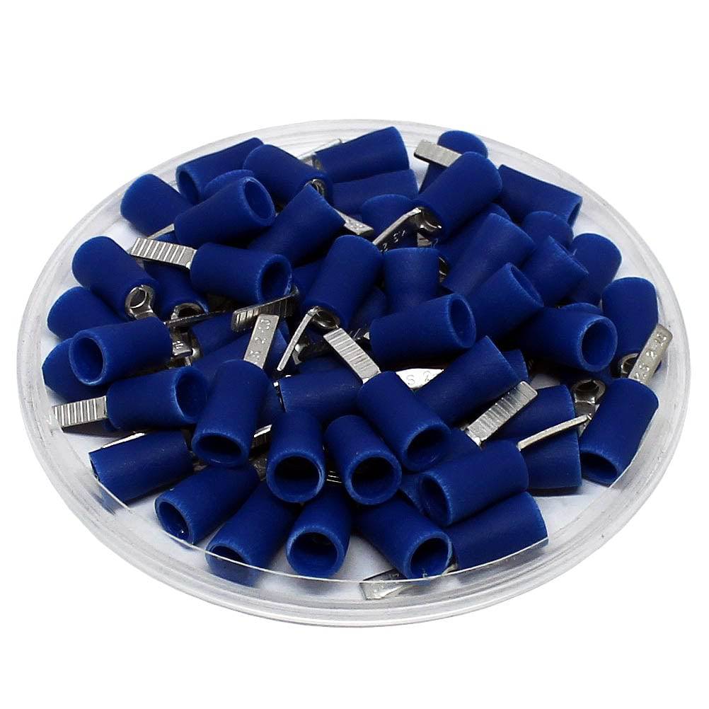 16 to 14 AWG Vinyl Insulated Flat Blade Terminals, Butted Seam, UL Approved, 100 Pieces - DBV2-10
