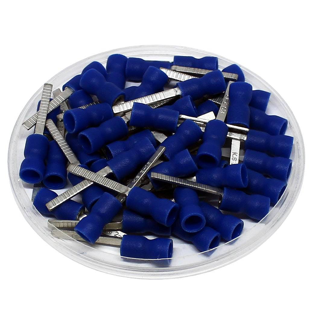 16 to 14 AWG Vinyl Insulated Easy Entry Flat Blade Terminals, Butted Seam, 100 Pieces - DBVE2-18