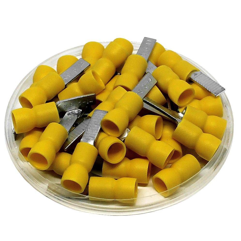 DBVE5-14 - 12 to 10 AWG Vinyl Insulated Easy Entry Flat Blade Terminals, Butted Seam, 100 Pieces